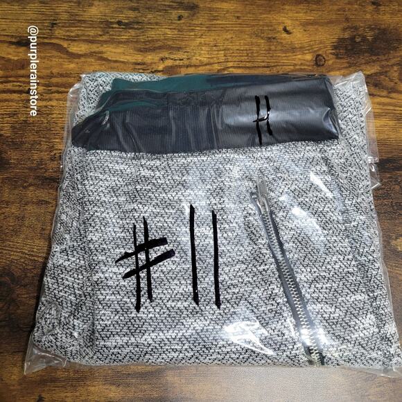 Green Tea Joggers XL Terry Knit High Rise Black White Stretch Athleisure Active - Picture 10 of 10